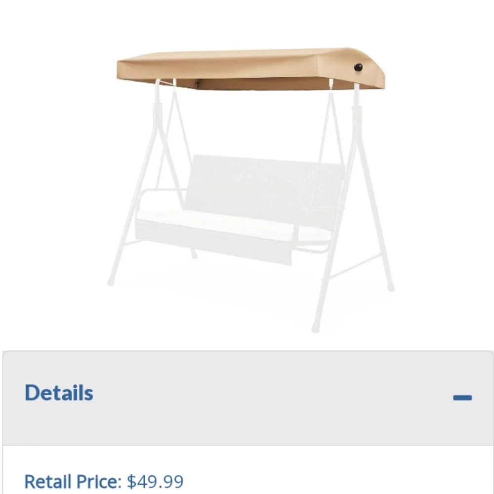 Tan Swing Canopy Cover